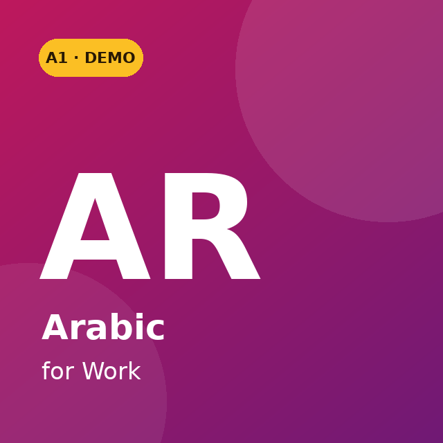 Arabic for Work — Level A1