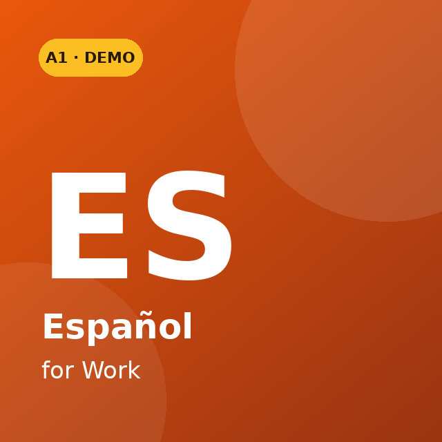 الإسبانية للعمل — المستوى A1